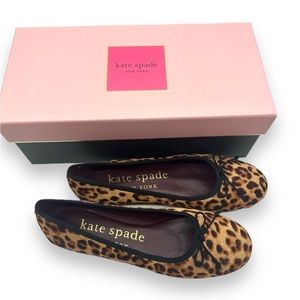 NWT Kate Spade Honey Calf Hair Leopard Print Flats Size 6.5